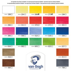 Coffret plastique aquarelle Van Gogh 24 demi-godets