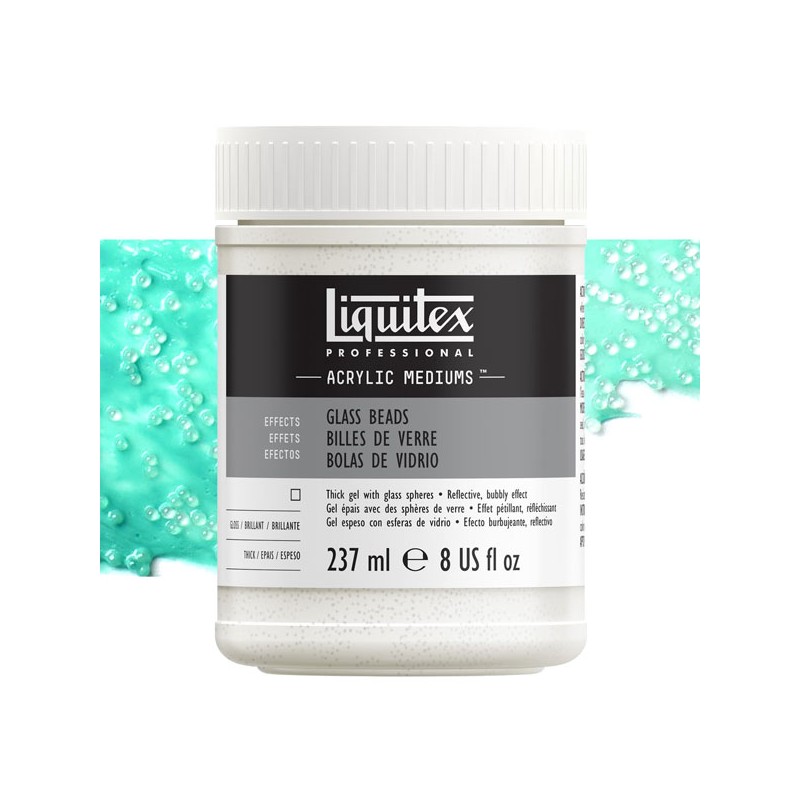 Médium gel de texture billes de verre Liquitex, pot 237 ml
