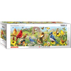 Puzzle 1000 pièces - Panoramique Oiseaux de jardin