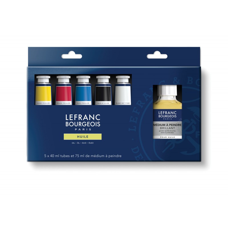 Set peinture à l'huile Fine Lefranc 5x 40ml + additif