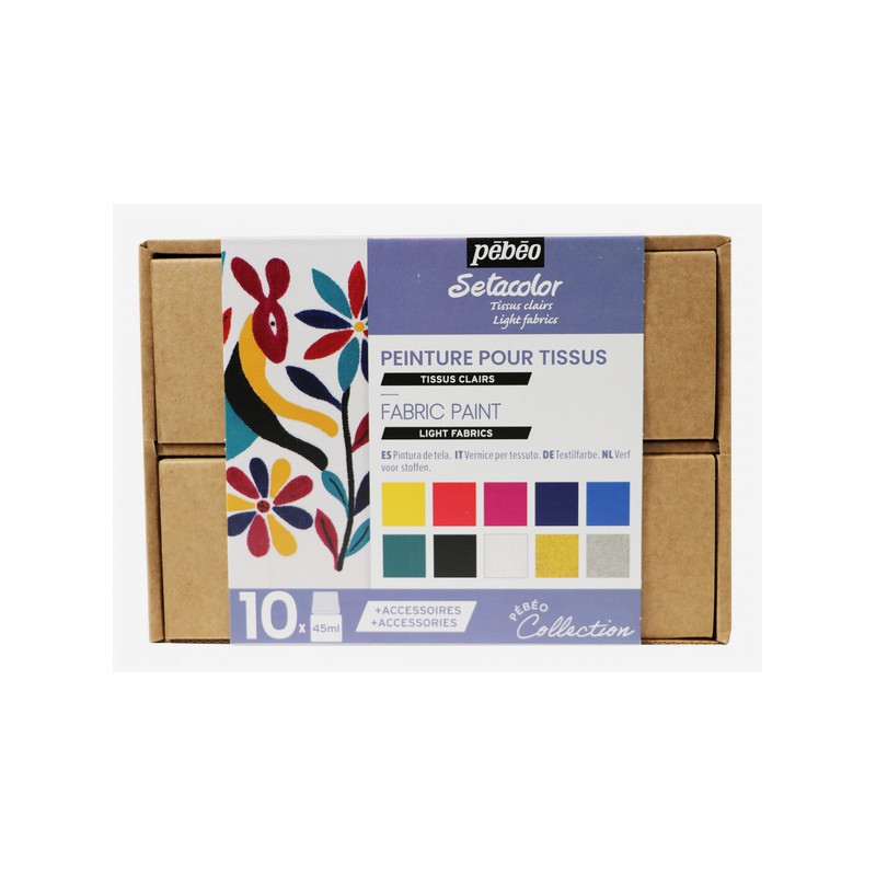 Coffret Collection peinture Sétacolor Tissus clairs 10x45 ml