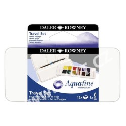 Boîte aquarelle Aquafine en 1/2 godets + pinceau