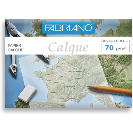 Pochette de papier calque 70g/m² Fabriano 12 feuilles A4