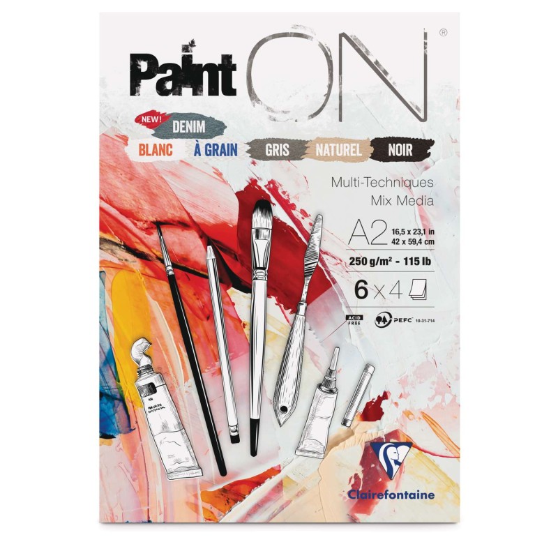 Bloc multi-technique Paint On Mix Color 250 g/m², 6x 4 fls