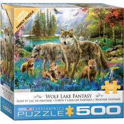 Puzzle 500 pièces - Loup Et lac De Fantasie