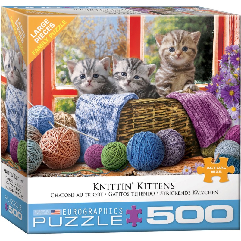 Puzzle 500 pièces - Chatons Au Tricot