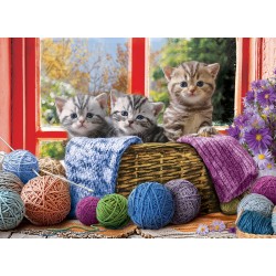 Puzzle 500 pièces - Chatons Au Tricot