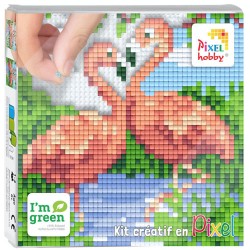 Kit Créatif Pixel tableau 12x12cm - Flamand rose