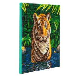 Kit tableau à diamanter Crytal Art 30x30cm - Bain du tigre