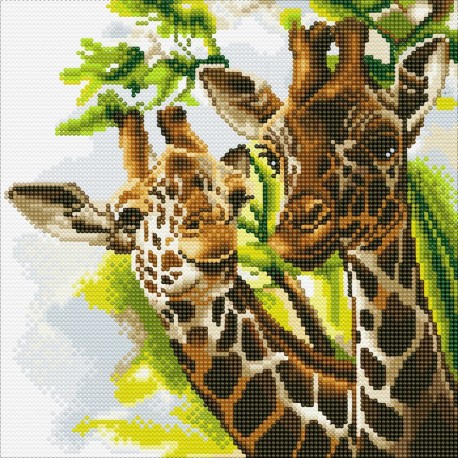 Kit tableau à diamanter Crytal Art 30x30cm - Girafes
