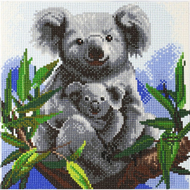 Kit tableau à diamanter Crystal Art 30x30cm - Koalas