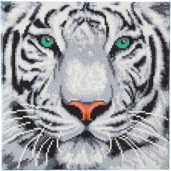Kit tableau à diamanter Crytal Art 30x30cm - Tigre des neiges