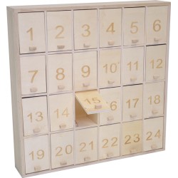 Calendrier de l'Avent carré - 42,5x42,5x8 cm