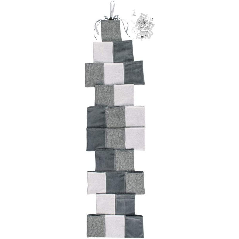 Calendrier de l'Avent à suspendre en tissu + numéros autocollants, 33x132cm