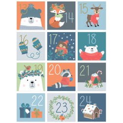 Stickers carrés 5x5cm x24 pcs - Beary Christmas