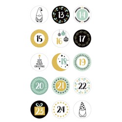 Stickers ronds 2x 2 fls de 15 autocollants 2,5cm - Imagine Christmas