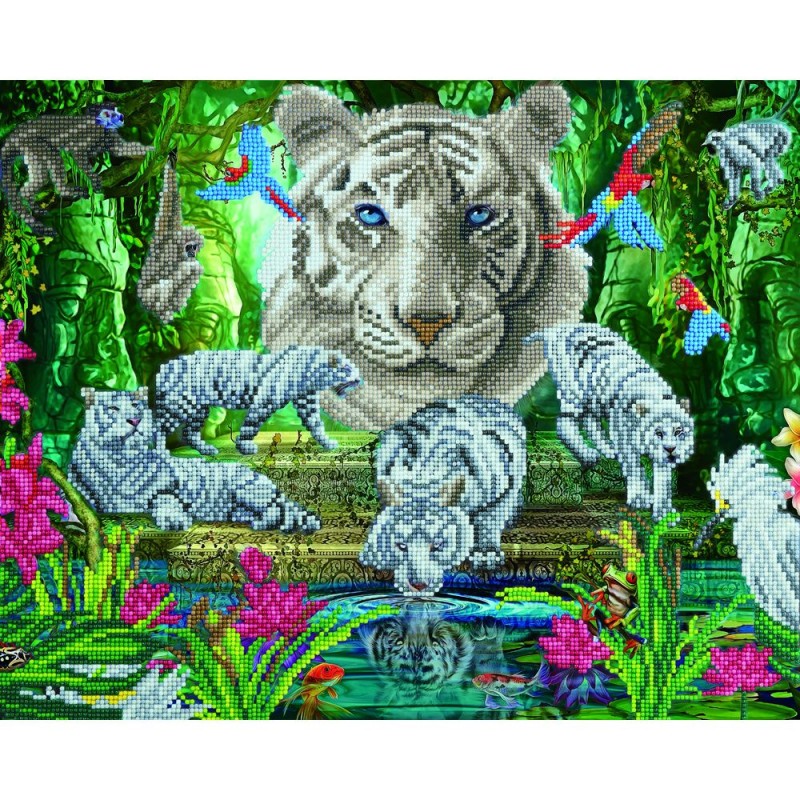 Kit tableau à diamanter Crystal Art 40x50cm - Jungle exotique