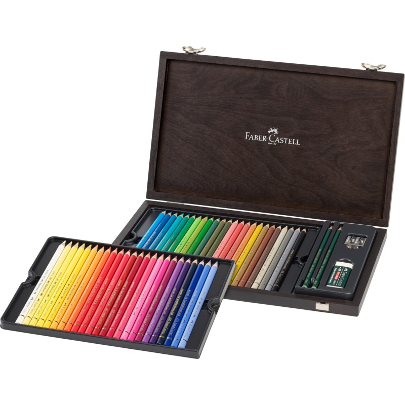Coffret bois de 48 crayons permanents Polychromos
