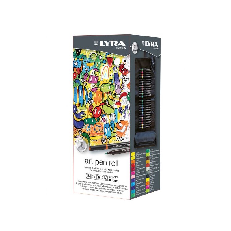 Trousse roller de 24 feutres de coloriage Art Pen