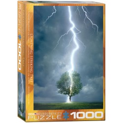 Puzzle 1000 pièces- Foudre frappant un arbre