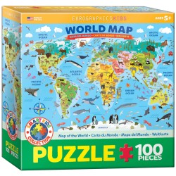 Puzzle 100 pièces - Carte du monde