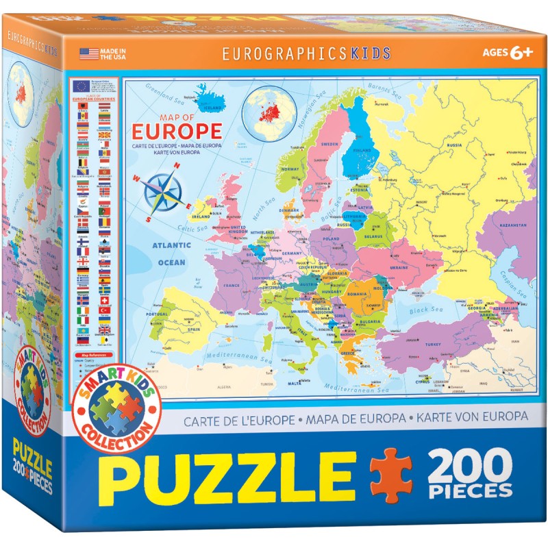 Puzzle 200 pièces - Carte de l'Europe