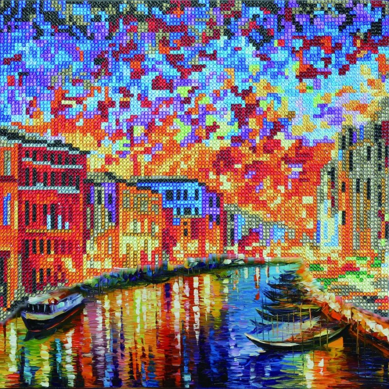 Kit tableau à diamanter Crystal Art 30x30cm - Afremov Les gondoles