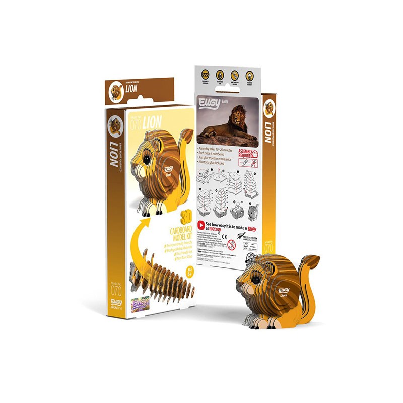 Maquette animal 3D à monter en carton Eugy - Lion