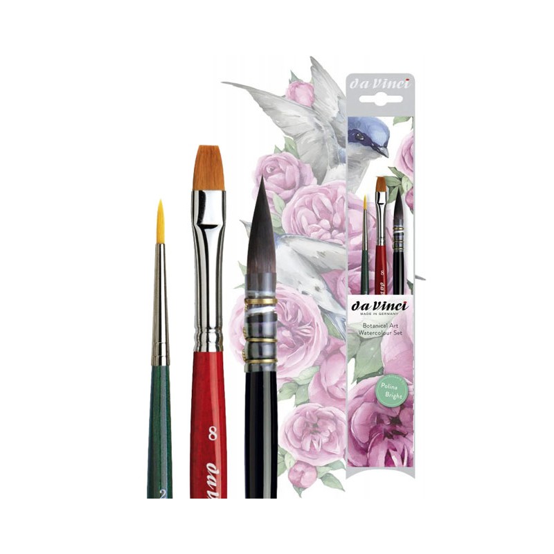Set de 3 pinceaux aquarelle Spécial Botanique by Polina Bright