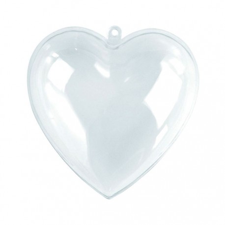 Coeur en plastique en 2 parties, ø10cm
