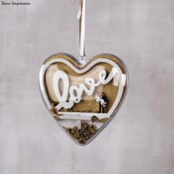 Set de pièces en bois à insérer coeur, Love, Ø10cm