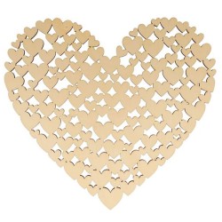 Coeur de coeurs en bois 35x32x0,5cm