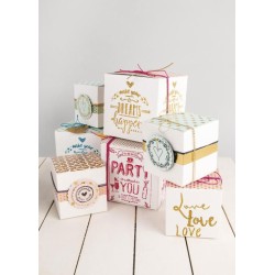 Boîtes pliantes blanches en carton 7,5x7,5cm x12pcs