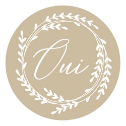 Stickers en kraft "Oui" x3 planches de 20 stickers