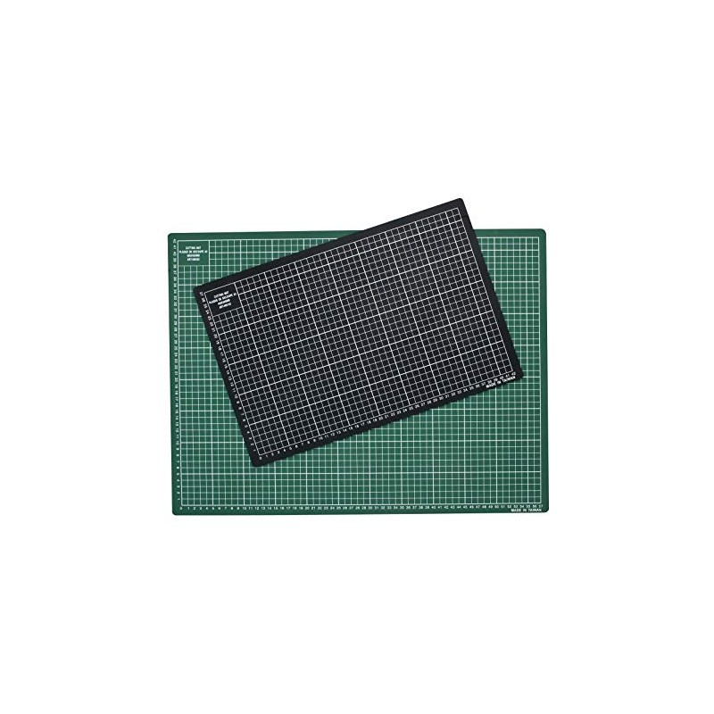 Tapis De Découpe Pliable A2 Auto-Cicatrisant – Tapis Double Face Grille, Anti-Dérapant, Gris