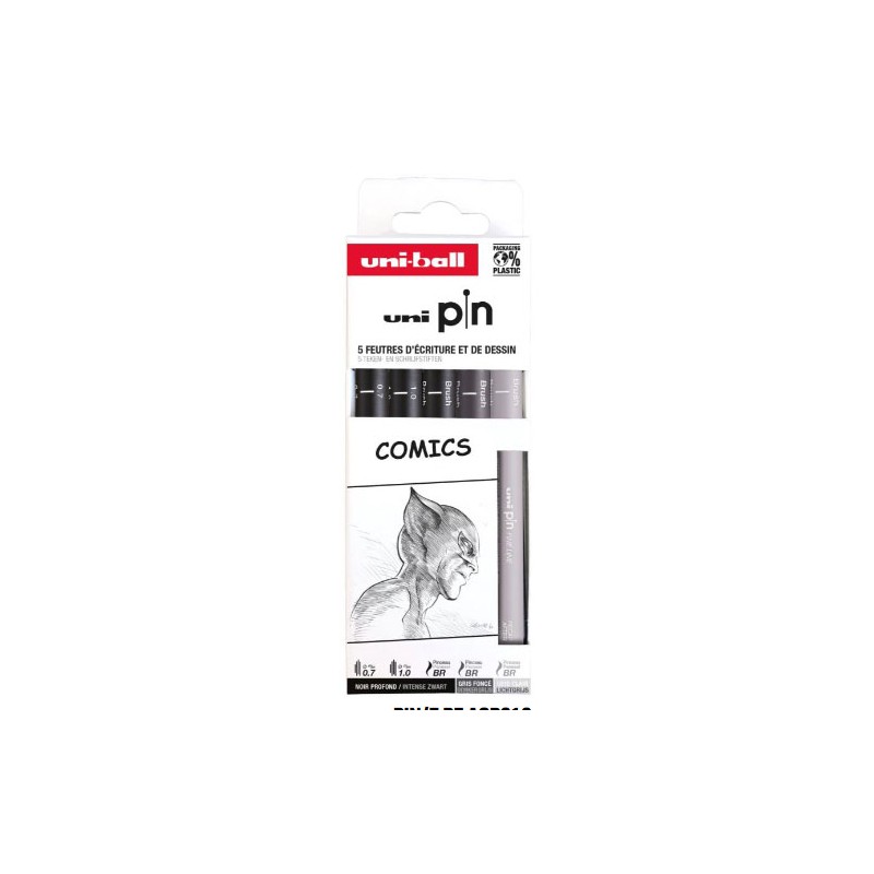 Etui de 5 feutres Uni-Pin pour Manga / Comics