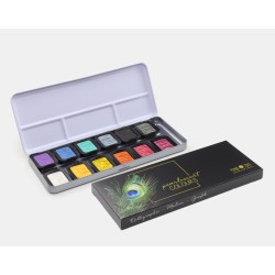 Boîte métal de 12 couleurs aquarelle Finetec