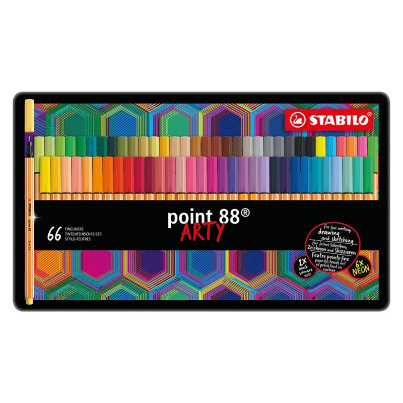 Boîte métal Stabilo Pen 88 Arty x66pcs