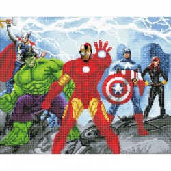 Kit tableau à diamanter Crytal Art 40X22 cm - Avengers