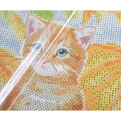 Kit tableau à diamanter Crystal Art 30x30cm - Chat d'automne