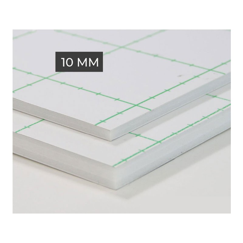Cartons mousse adhésif blanc 10mm