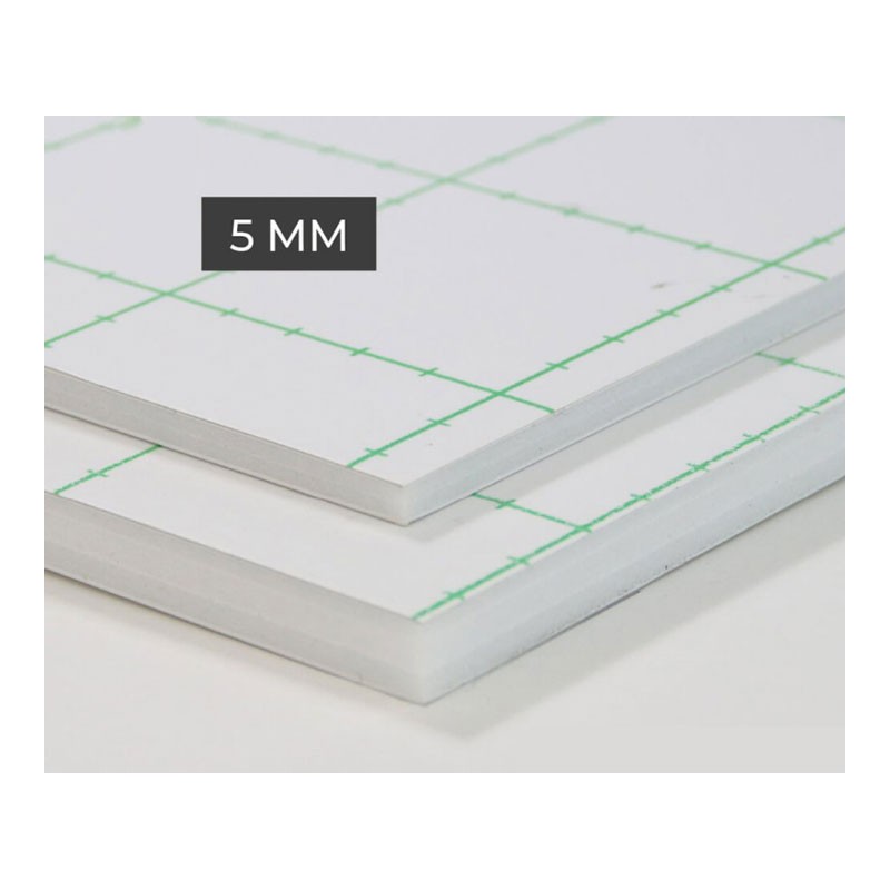Carton mousse auto-adhésif blanc 5 mm - 100x140 cm