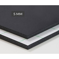 Carton mousse adhésif noir 5 mm - 100x140 cm