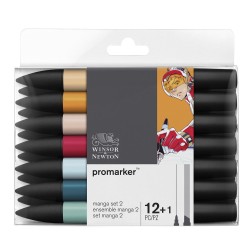 Sets de 12 feutres Promarker Manga + 1 Blender