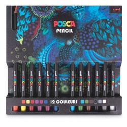 Set de crayons couleurs cire & huile Posca