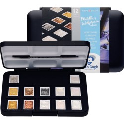 Pocketbox plastique aquarelle Métallisée / Irisée  Van Gogh de 12 demi-godets