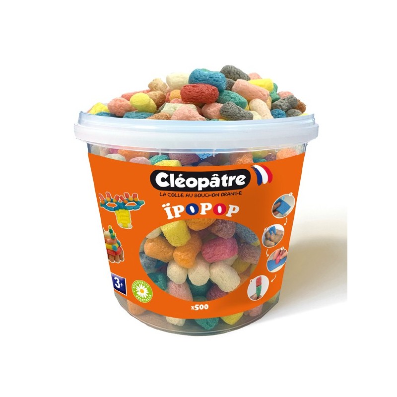 Seau De Flocons De Maïs Maxi Corn - 380 Pièces - 12 Couleurs Vives - Jeu Créatif Éducatif Pour Enfants Dès 3 Ans - Activité Sensorielle Sans Colle
