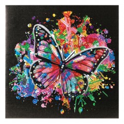 Kit tableau à diamanter Crytal Art 30x30cm - Papillon multicolore