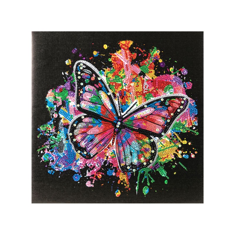 Kit tableau à diamanter Crystal Art 30x30cm - Papillon multicolore