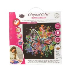 Kit tableau à diamanter Crystal Art 30x30cm - Papillon multicolore